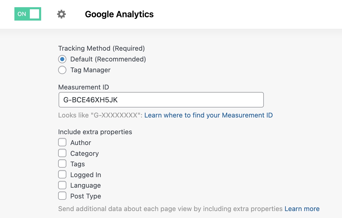 Advanced analytics options