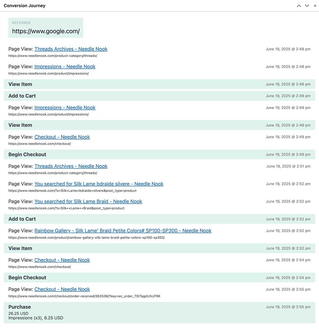 WooCommerce conversion journey