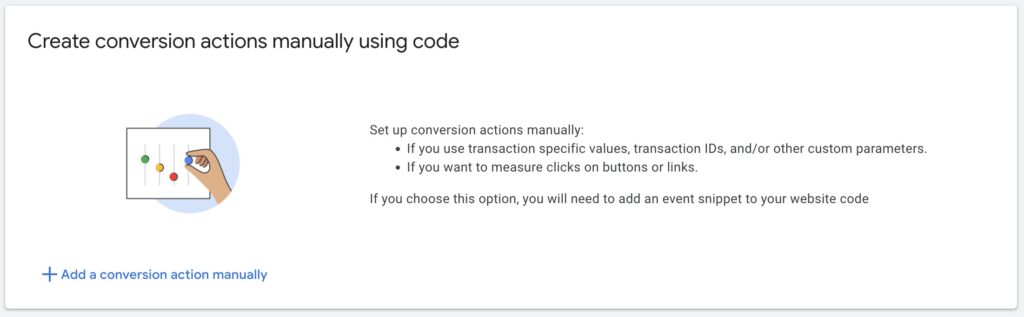 Add a conversion in Google Ads manually