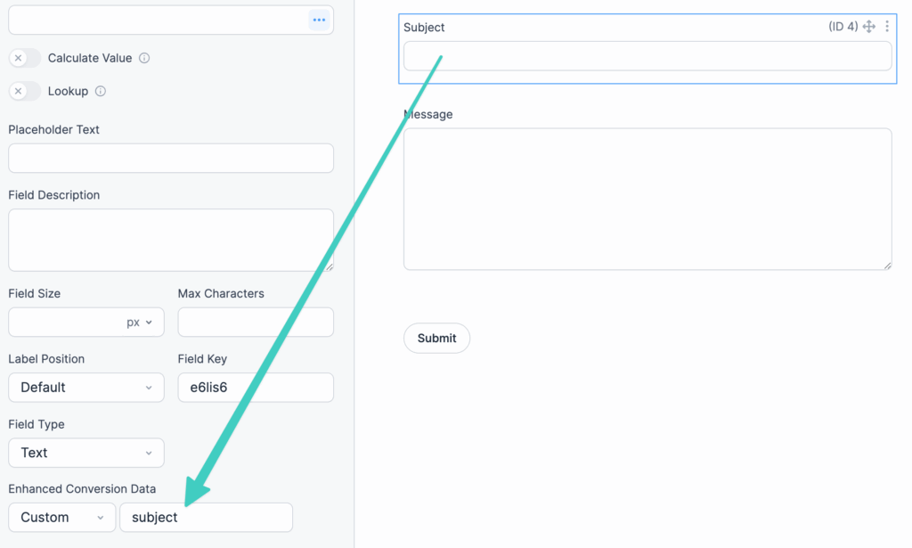 Formidable custom field data passed to analytics platforms