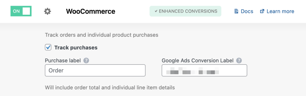 WooCommerce purchase tracking setup in Conversion Bridge